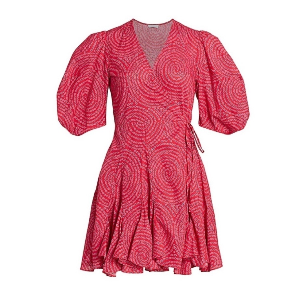 RHODE Rosie Puff Sleeve fit & Flare wrap dress